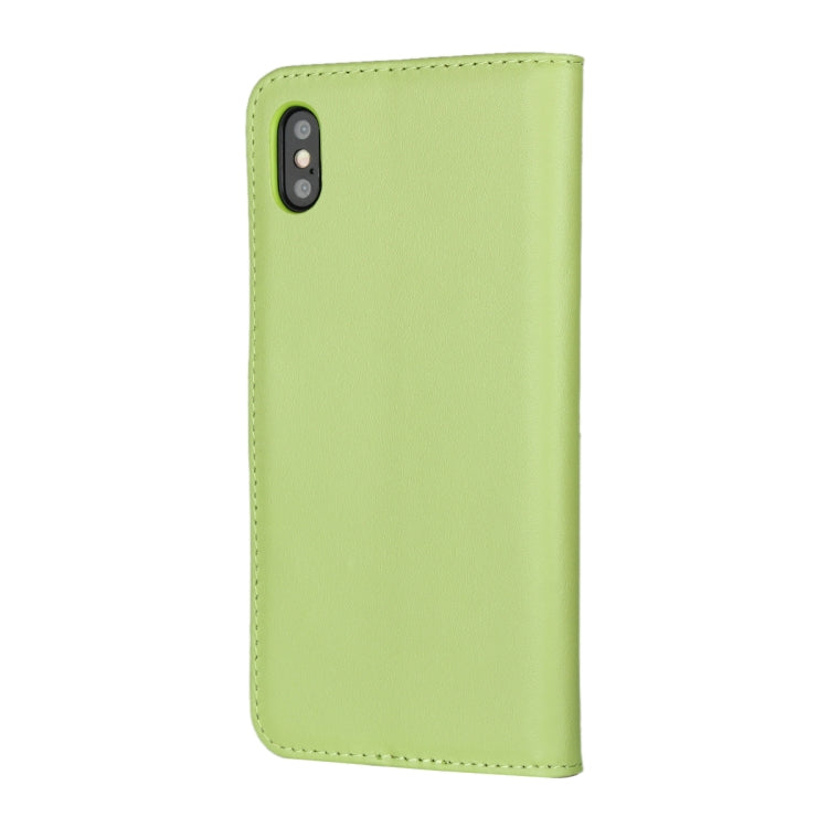 For iPhone XS Max Leather Horizontal Flip with Magnetic Clasp and Bracket and Card Slot and Wallet