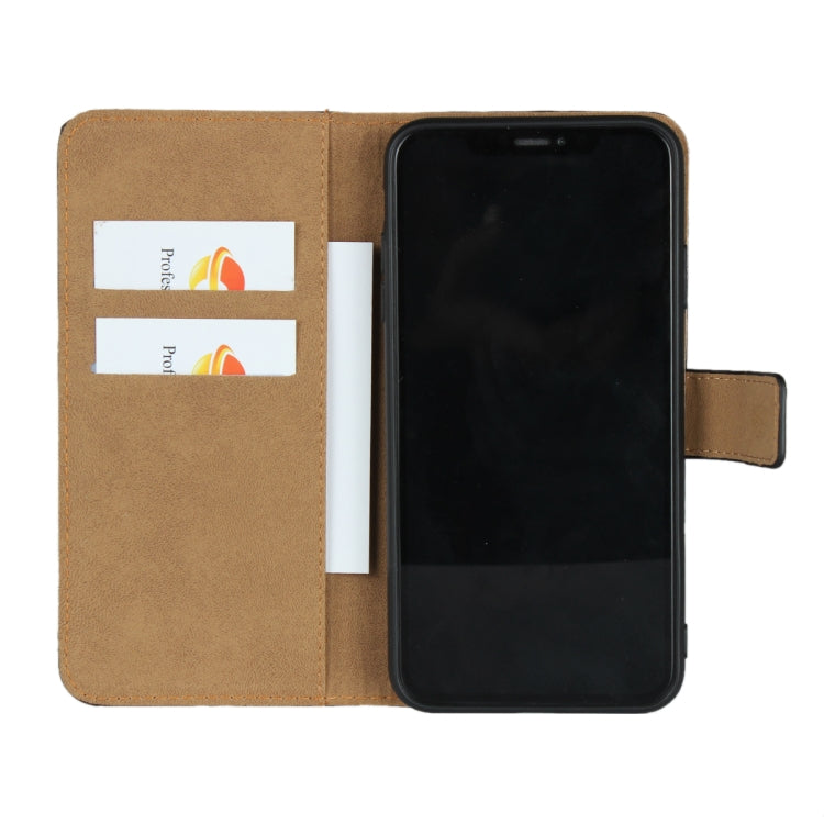 For iPhone XS Max Leather Horizontal Flip with Magnetic Clasp and Bracket and Card Slot and Wallet