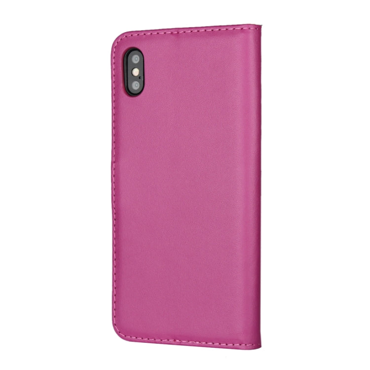 For iPhone XS Max Leather Horizontal Flip with Magnetic Clasp and Bracket and Card Slot and Wallet