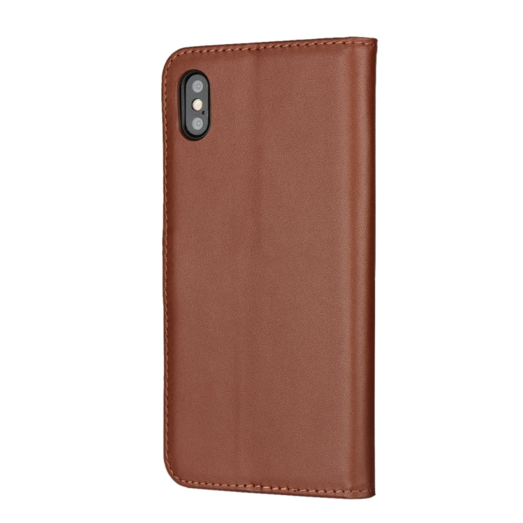 For iPhone XS Max Leather Horizontal Flip with Magnetic Clasp and Bracket and Card Slot and Wallet