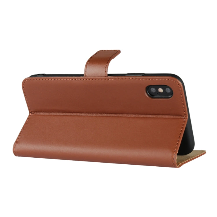 For iPhone XS Max Leather Horizontal Flip with Magnetic Clasp and Bracket and Card Slot and Wallet