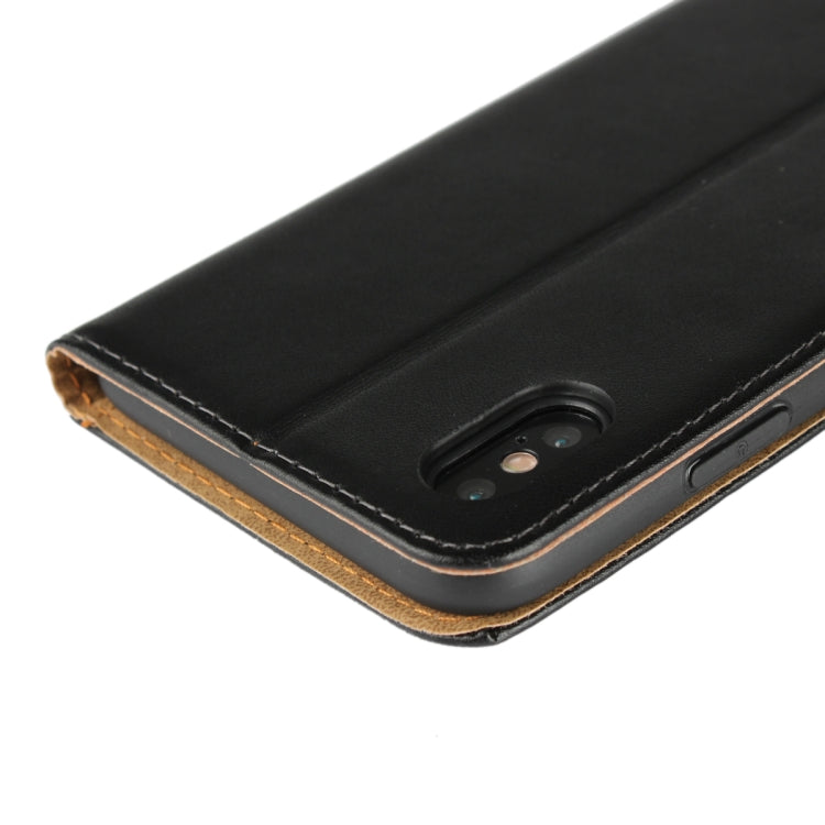 For iPhone XS Max Leather Horizontal Flip with Magnetic Clasp and Bracket and Card Slot and Wallet