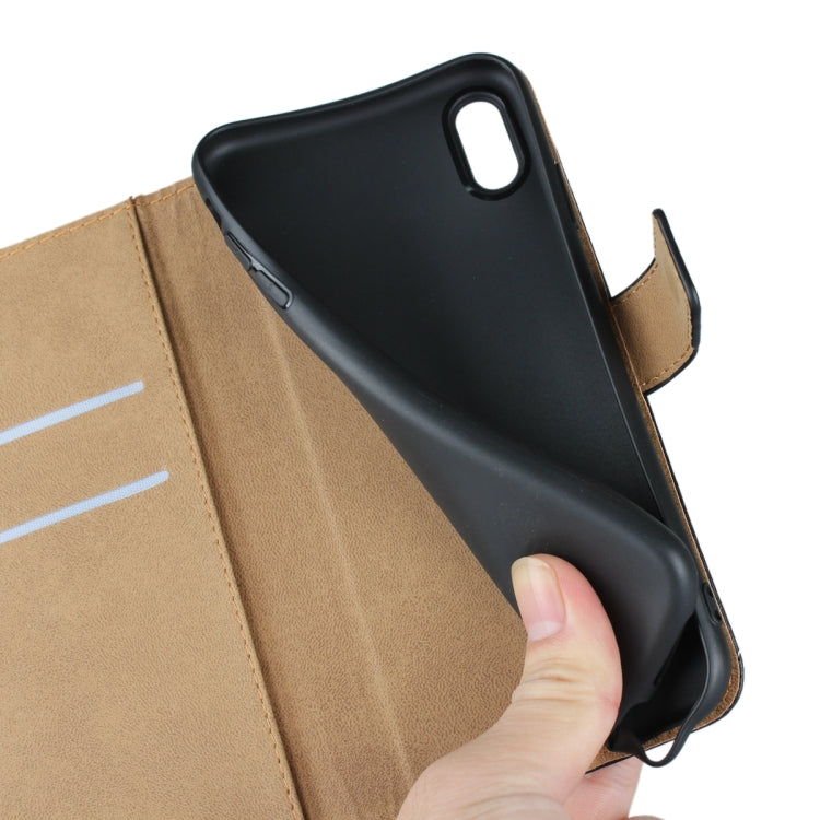For iPhone XS Max Leather Horizontal Flip with Magnetic Clasp and Bracket and Card Slot and Wallet