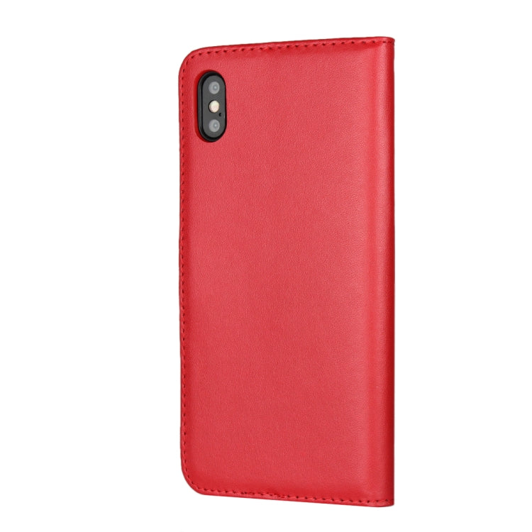 For iPhone XS Max Leather Horizontal Flip with Magnetic Clasp and Bracket and Card Slot and Wallet