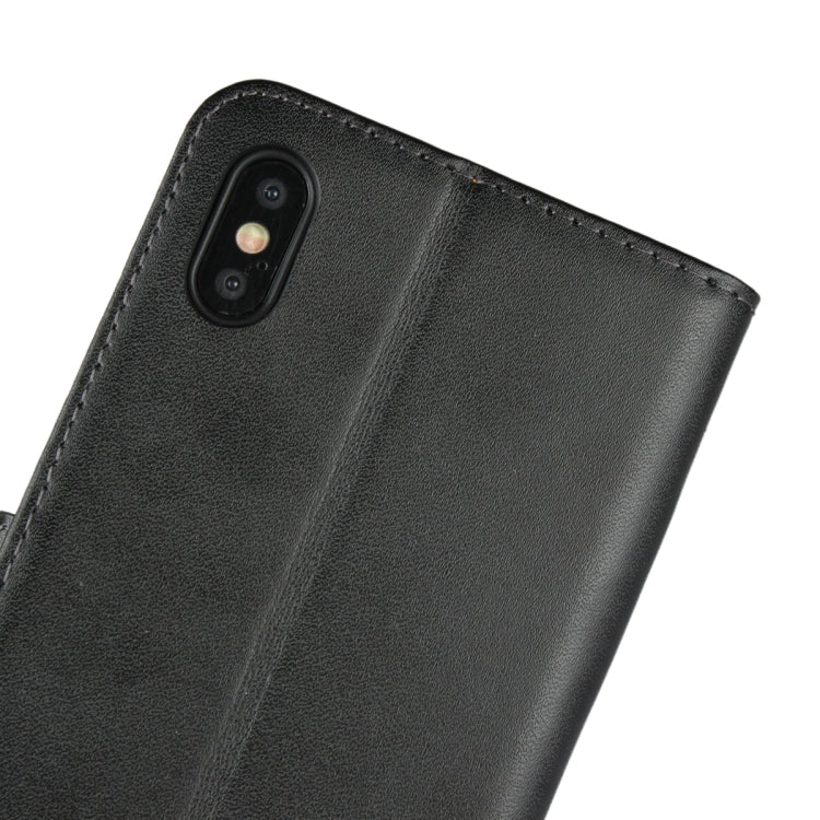 For iPhone XS Max Leather Horizontal Flip with Magnetic Clasp and Bracket and Card Slot and Wallet