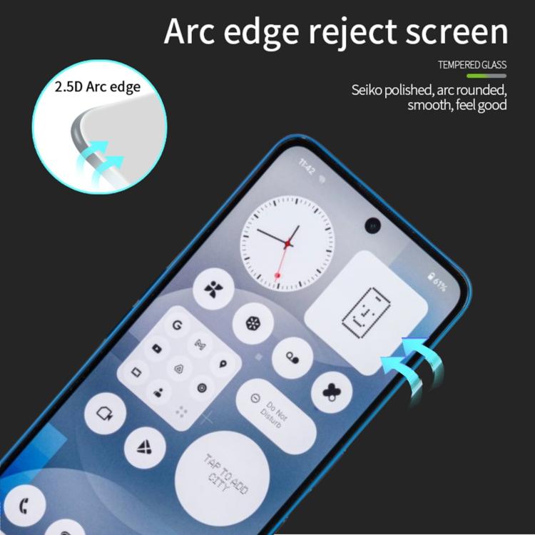 For Nothing Phone 3a / 3a Pro MOFI 9H 2.5D Full Screen Tempered Glass Film - Black