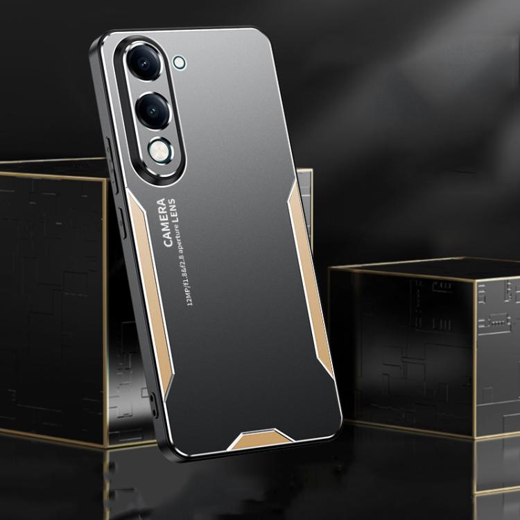For vivo Y04 4G Blade Series TPU Hybrid Metal Phone Case