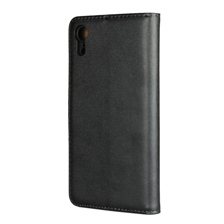 For iPhone XR Leather Horizontal Flip Holster with Magnetic Clasp and Bracket and Card Slot and Wallet