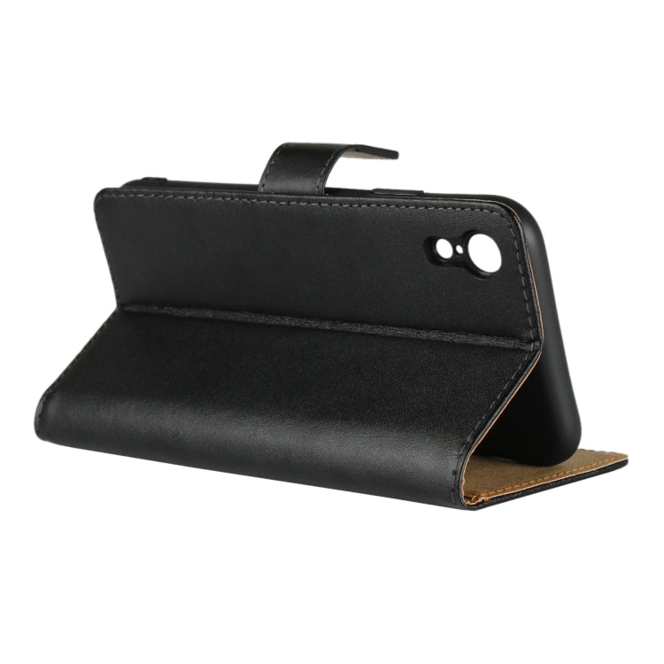 For iPhone XR Leather Horizontal Flip Holster with Magnetic Clasp and Bracket and Card Slot and Wallet