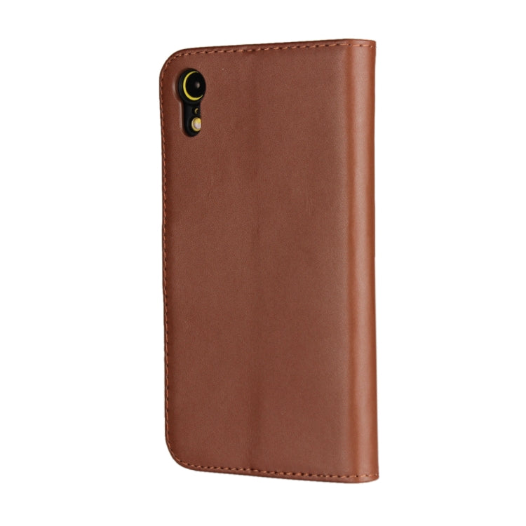 For iPhone XR Leather Horizontal Flip Holster with Magnetic Clasp and Bracket and Card Slot and Wallet