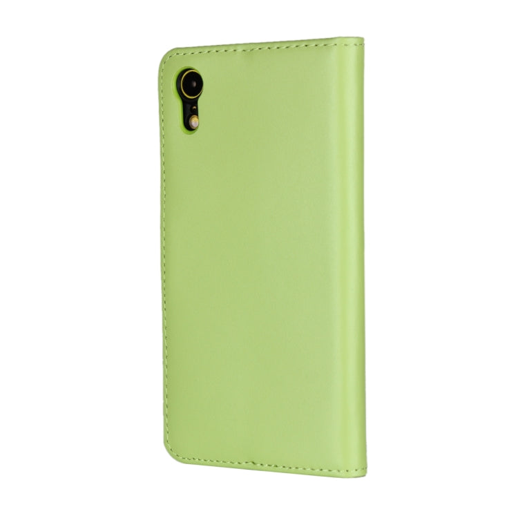 For iPhone XR Leather Horizontal Flip Holster with Magnetic Clasp and Bracket and Card Slot and Wallet