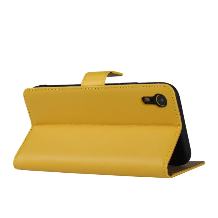 For iPhone XR Leather Horizontal Flip Holster with Magnetic Clasp and Bracket and Card Slot and Wallet