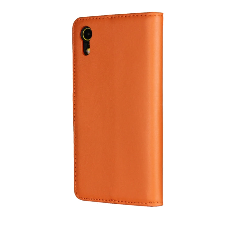 For iPhone XR Leather Horizontal Flip Holster with Magnetic Clasp and Bracket and Card Slot and Wallet