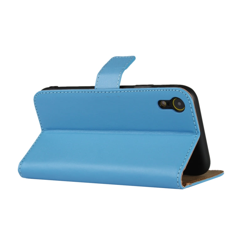 For iPhone XR Leather Horizontal Flip Holster with Magnetic Clasp and Bracket and Card Slot and Wallet