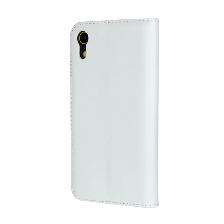 For iPhone XR Leather Horizontal Flip Holster with Magnetic Clasp and Bracket and Card Slot and Wallet