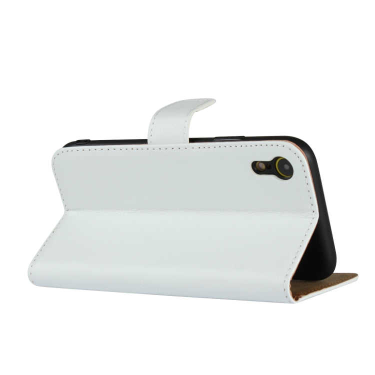 For iPhone XR Leather Horizontal Flip Holster with Magnetic Clasp and Bracket and Card Slot and Wallet