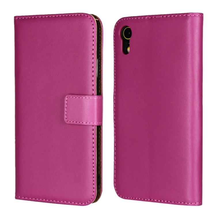 For iPhone XR Leather Horizontal Flip Holster with Magnetic Clasp and Bracket and Card Slot and Wallet