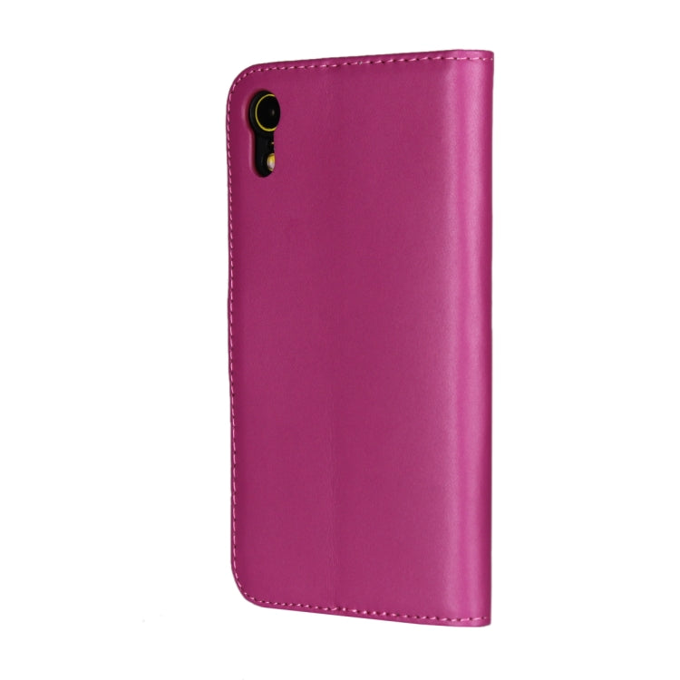 For iPhone XR Leather Horizontal Flip Holster with Magnetic Clasp and Bracket and Card Slot and Wallet
