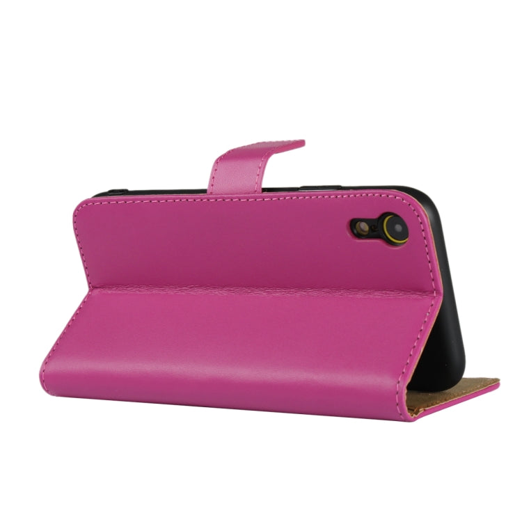 For iPhone XR Leather Horizontal Flip Holster with Magnetic Clasp and Bracket and Card Slot and Wallet