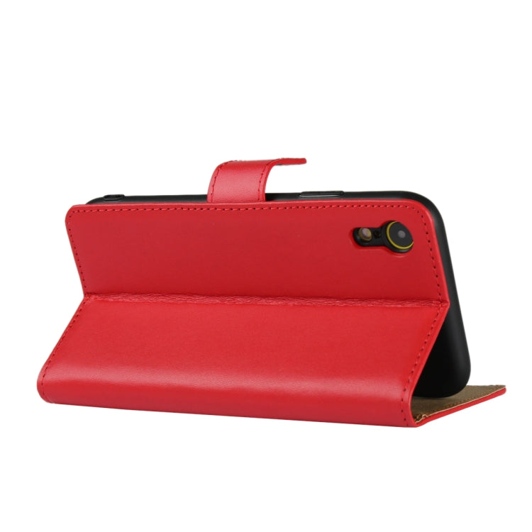 For iPhone XR Leather Horizontal Flip Holster with Magnetic Clasp and Bracket and Card Slot and Wallet