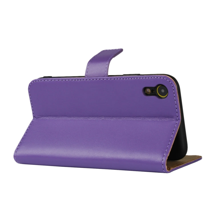 For iPhone XR Leather Horizontal Flip Holster with Magnetic Clasp and Bracket and Card Slot and Wallet