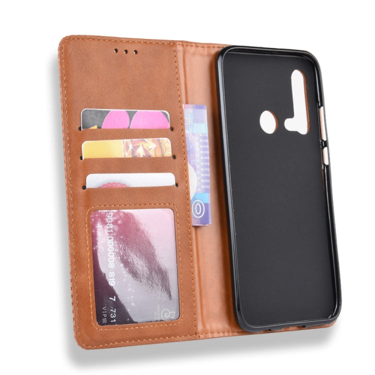 Magnetic Buckle Retro Crazy Horse Texture Horizontal Flip Leather Case for Huawei P20 lite (2019) / Nova 5i, with Holder & Card Slots & Photo Frame
