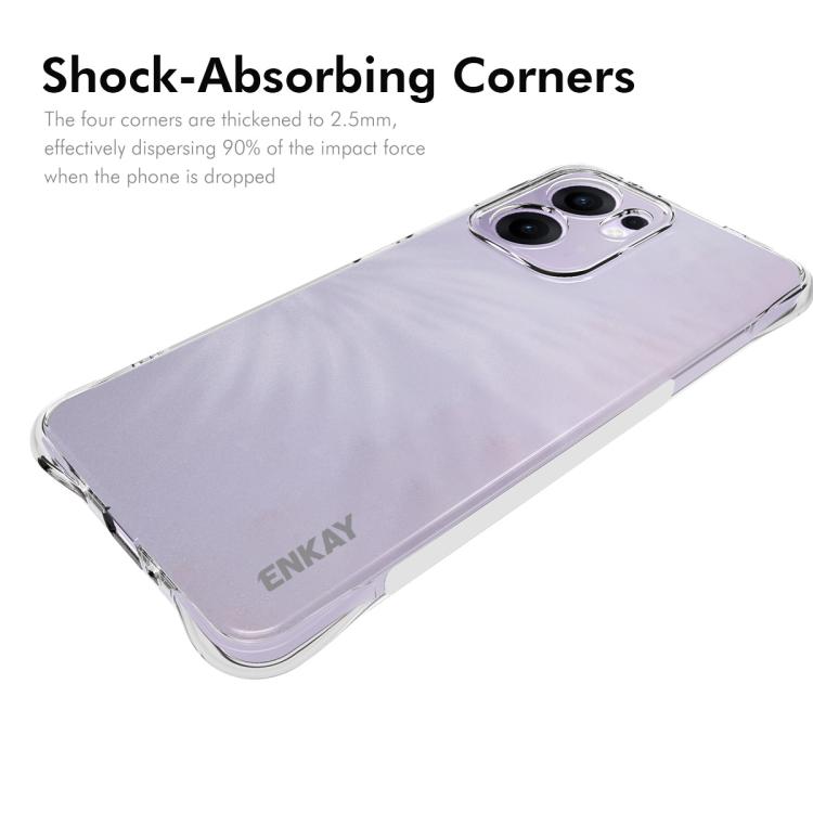 For OPPO Reno13 F 5G ENKAY Hat-Prince Transparent TPU Shockproof Phone Case