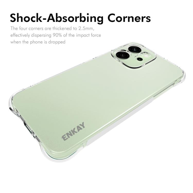 For OPPO Reno14 5G Global ENKAY Hat-Prince Transparent TPU Shockproof Phone Case