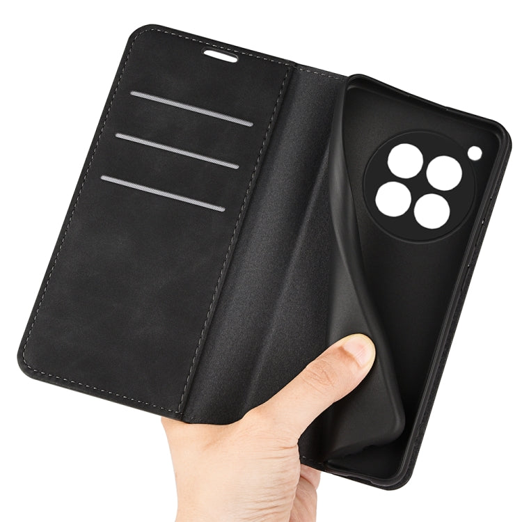 For OnePlus 12R Retro-skin Magnetic Suction Leather Phone Case