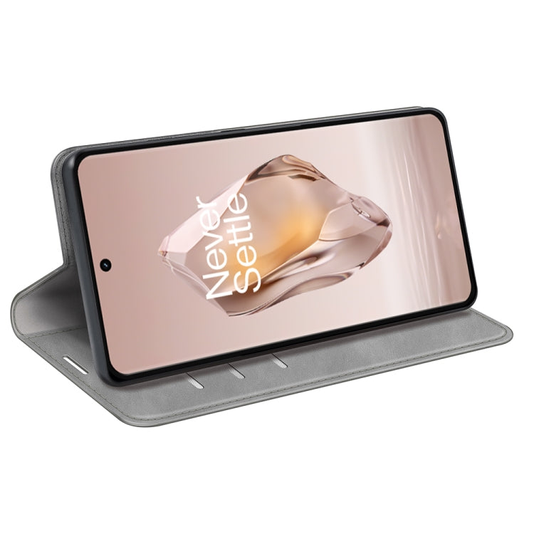 For OnePlus 12R Retro-skin Magnetic Suction Leather Phone Case