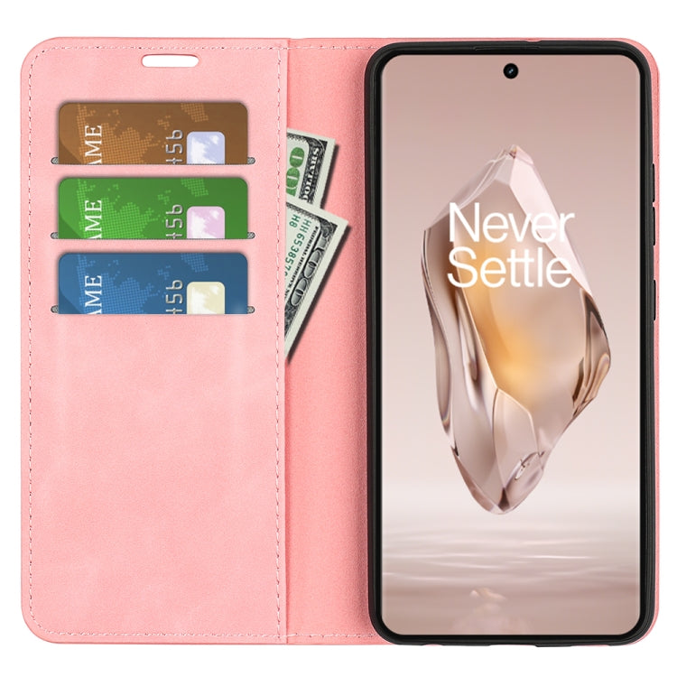 For OnePlus 12R Retro-skin Magnetic Suction Leather Phone Case