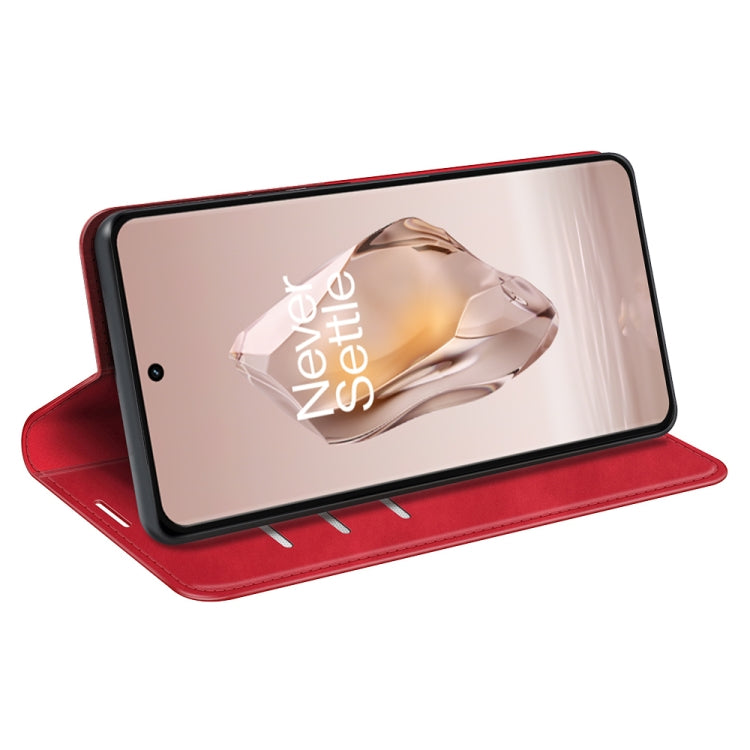 For OnePlus 12R Retro-skin Magnetic Suction Leather Phone Case