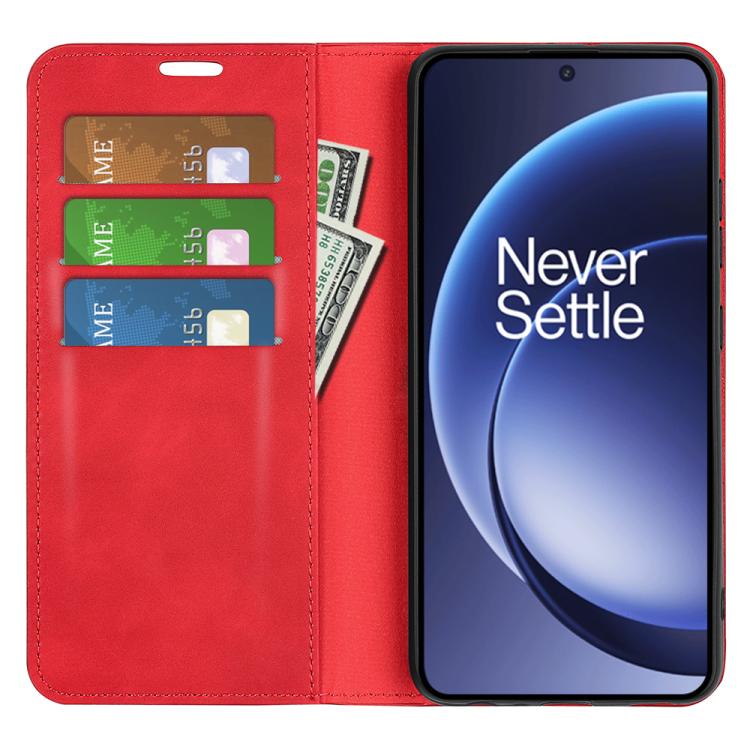 For OnePlus 15 Retro-skin Magnetic Suction Leather Phone Case