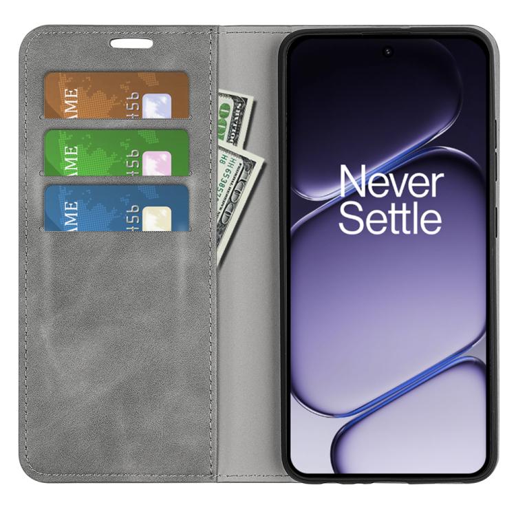 For OnePlus Turbo 6 / 6V Retro-skin Magnetic Suction Leather Phone Case