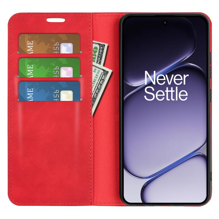 For OnePlus Turbo 6 / 6V Retro-skin Magnetic Suction Leather Phone Case