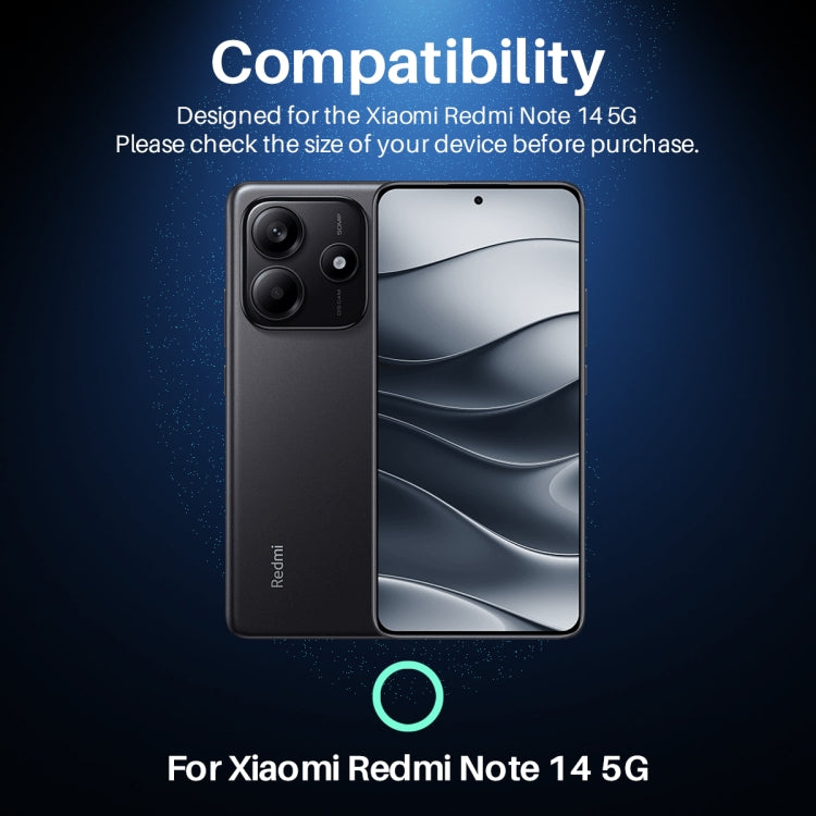 For Xiaomi Redmi Note 14 5G NORTHJO Camera LensCD Vein Metal Ring Tempered Glass Film