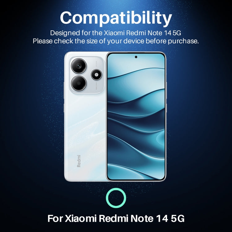 For Xiaomi Redmi Note 14 5G NORTHJO Camera LensCD Vein Metal Ring Tempered Glass Film