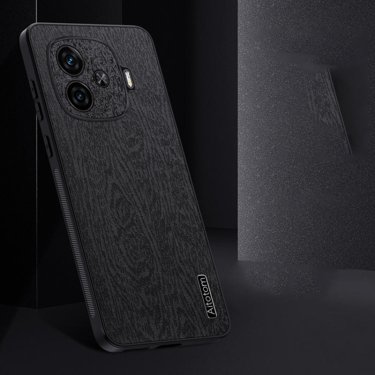 For vivo iQOO Z9 Turbo Tree Bark Leather Shockproof Phone Case