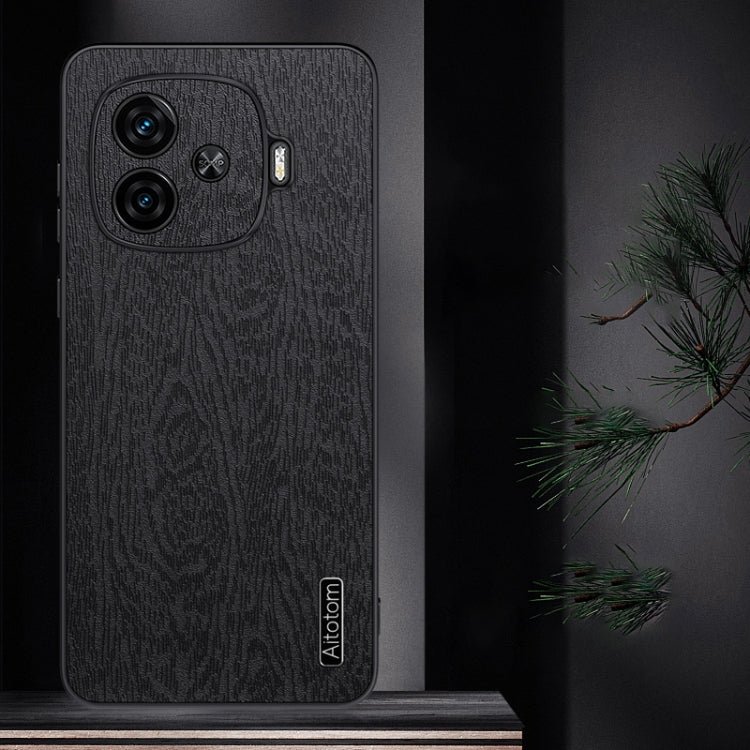 For vivo iQOO Z9 Turbo Tree Bark Leather Shockproof Phone Case