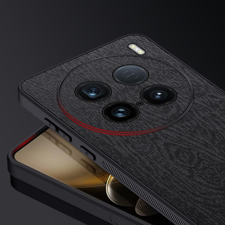 For vivo X100 Ultra Tree Bark Leather Shockproof Phone Case