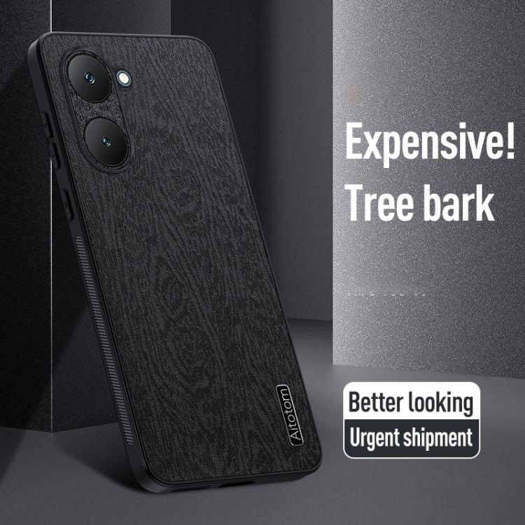For vivo Y03 4G Tree Bark Leather Shockproof Phone Case