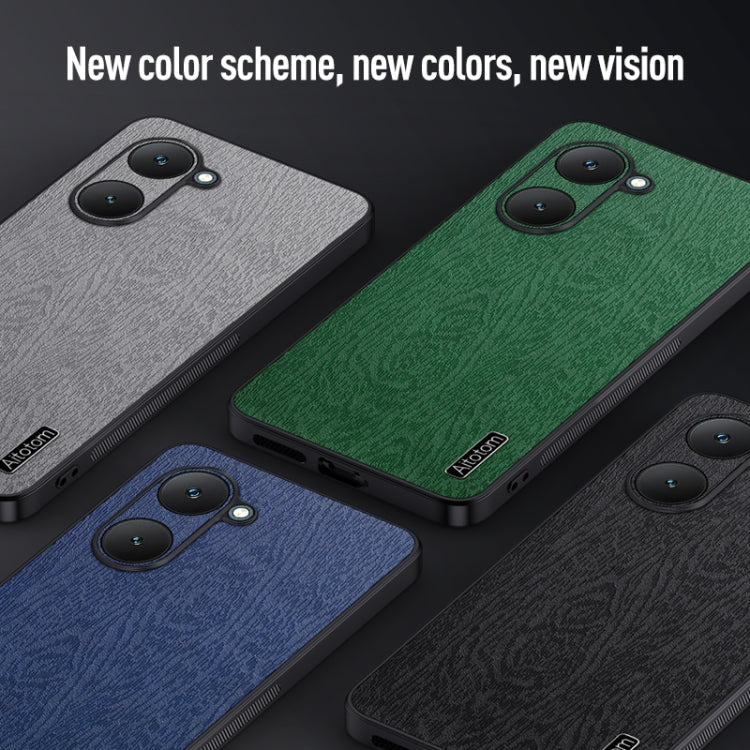 For vivo Y03 4G Tree Bark Leather Shockproof Phone Case