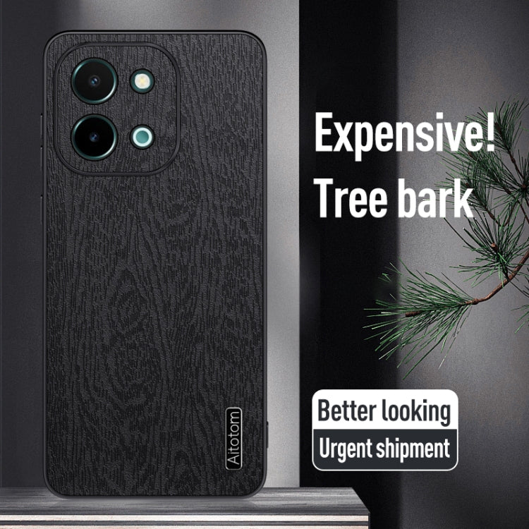 For vivo Y28 4G Tree Bark Leather Shockproof Phone Case