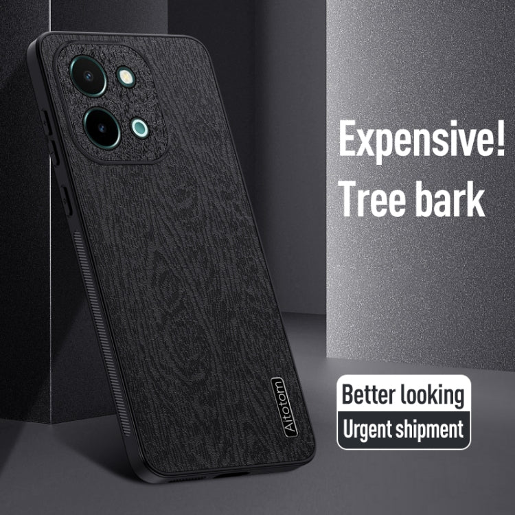 For vivo Y28 4G Tree Bark Leather Shockproof Phone Case