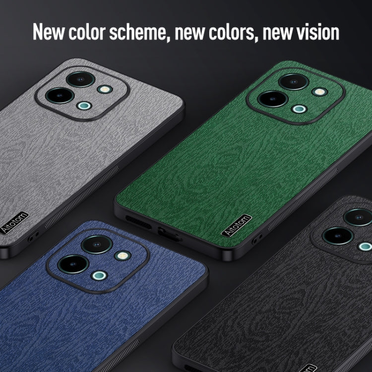 For vivo Y28 4G Tree Bark Leather Shockproof Phone Case