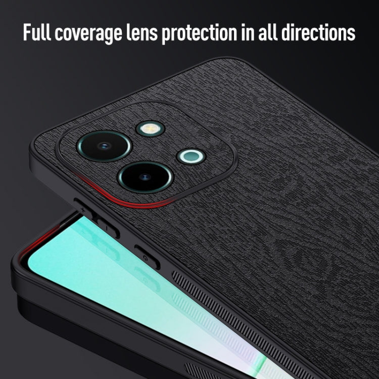 For vivo Y28 4G Tree Bark Leather Shockproof Phone Case