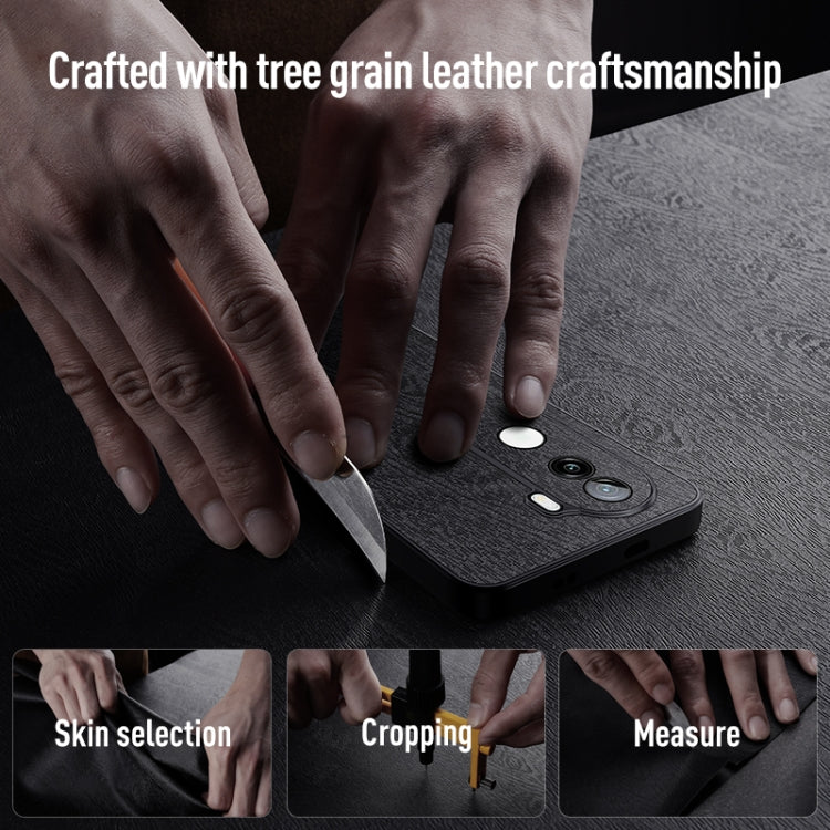 For vivo V40e Tree Bark Leather Shockproof Phone Case