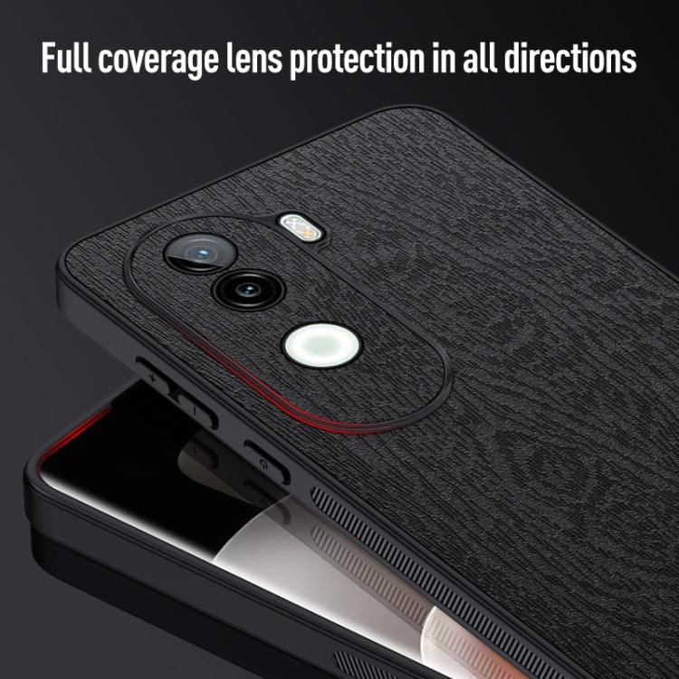 For vivo V40e Tree Bark Leather Shockproof Phone Case