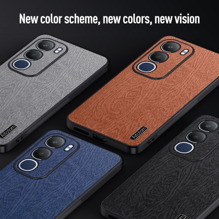 For vivo Y19s Tree Bark Leather Shockproof Phone Case