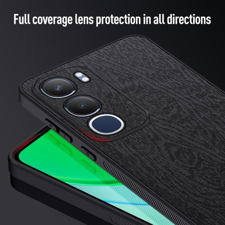 For vivo Y19s Tree Bark Leather Shockproof Phone Case